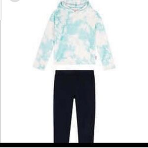 BCBG girls youth plush hoodie and black legging set - 2 pc size 10/12